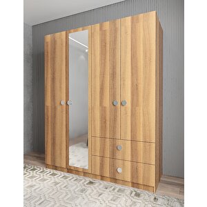 Harika Dört Kapaklı Gardırop Ceviz G.d.h_5_180cm 180 cm