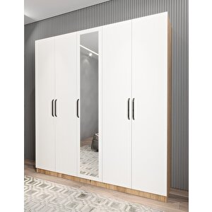 Bar Beş Kapaklı Gardırop Çam&beyaz G.b.l_9_175cm 175 cm