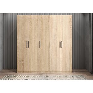 Eko Bar Beş Kapaklı Gardırop Meşe G.b.e_6_225cm 225 cm