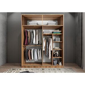 Süper Sürgülü Gardırop Ceviz G.r.s_3_140cm 140 cm