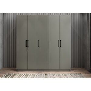 Eko Bar Beş Kapaklı Gardırop Antrasit G.b.e_2_150cm 150 cm