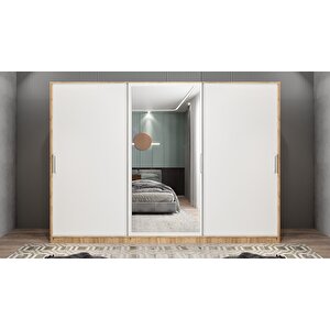 Işıltı Sürgülü Gardırop Çam&beyaz G.r.i_9_240cm 240 cm