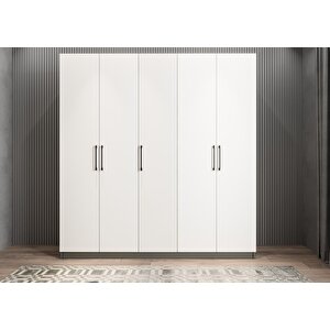 Eko Bar Beş Kapaklı Gardırop Antrasit&beyaz G.b.e_8_175cm 175 cm