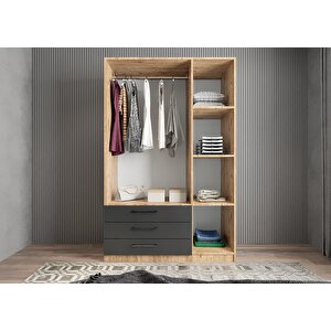 Life Üç Kapaklı Gardırop Çam&antrasit G.u.l_8_135cm 135 cm