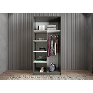 Bar İki Kapaklı Gardırop Antrasit G.i.l_5_90cm 90 cm