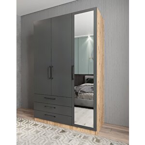 Life Üç Kapaklı Gardırop Çam&antrasit G.u.l_8_105cm 105 cm