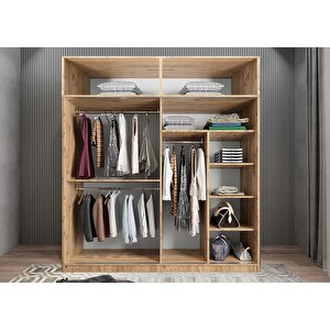 Süper Sürgülü Gardırop Çam&beyaz G.r.s_8_208 208 cm