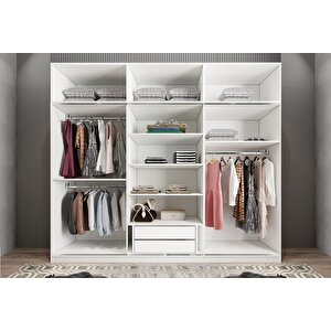 Zirve Sürgülü Gardırop Beyaz G.r.z_240cm 240 cm