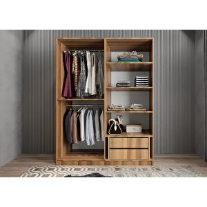 Trend Dört Kapaklı Gardırop Ceviz&beyaz G.d.t_8_180cm 180 cm