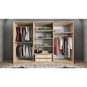 Işıltı Sürgülü Gardırop Meşe G.r.i_5_180cm 180 cm