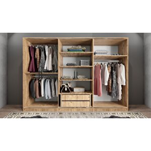 Işıltı Sürgülü Gardırop Çam&antrasit G.r.i_10_240cm 240 cm