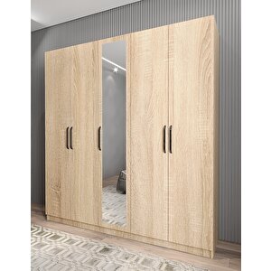 Bar Beş Kapaklı Gardırop Meşe G.b.l_6_150cm 150 cm