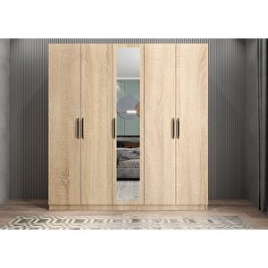 Bar Beş Kapaklı Gardırop Meşe G.b.l_6_200cm 200 cm