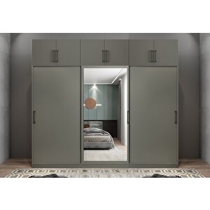 Zirve Sürgülü Gardırop Antrasit G.r.z_2_240cm 240 cm