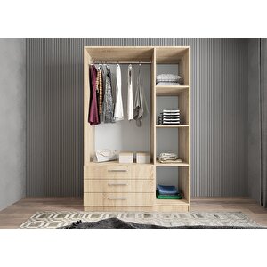 Life Üç Kapaklı Gardırop Meşe G.u.l_4_120cm 120 cm