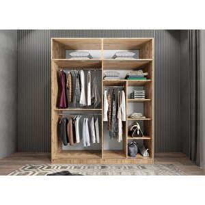 Süper Sürgülü Gardırop Çam G.r.s_4_160cm 160 cm