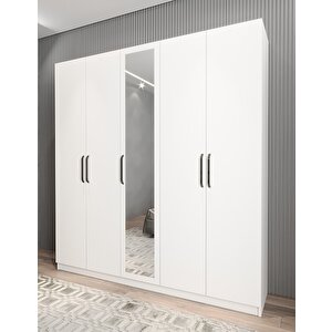 Bar Beş Kapaklı Gardırop Beyaz G.b.l_1_150cm 150 cm