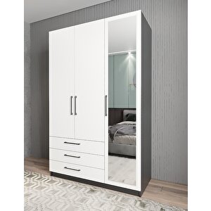Life Üç Kapaklı Gardırop Antrasit&beyaz G.u.l_6_135cm 135 cm