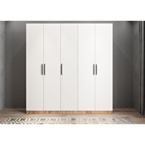 Eko Bar Beş Kapaklı Gardırop Çam&beyaz G.b.e_9_150cm 150 cm