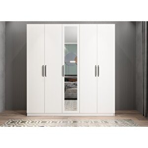 Bar Beş Kapaklı Gardırop Beyaz G.b.l_1_200cm 200 cm