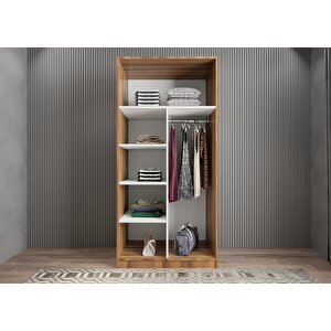 Bar İki Kapaklı Gardırop Ceviz G.i.l_8_90cm 90 cm