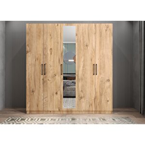 Bar Beş Kapaklı Gardırop Çam G.b.l_4_150cm 150 cm