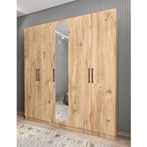 Bar Beş Kapaklı Gardırop Çam G.b.l_4_150cm 150 cm