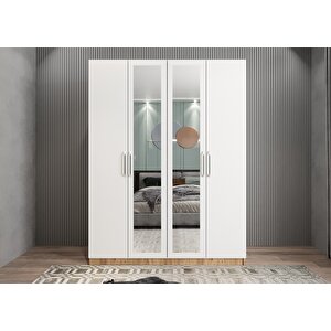 Trend Dört Kapaklı Gardırop Çam&beyaz G.d.t_7_180cm 180 cm
