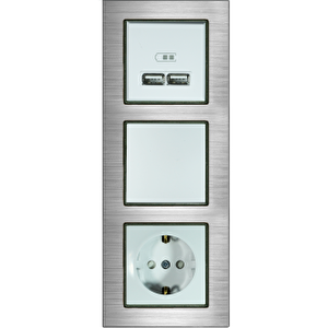 Alg213-71 Asfir Alüminyum Gümüş Dikey Üçlü Çerçeve (mekanizma Hariç)