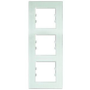 Apg113-21 Asfir Pleksiglas Parlak Beyaz Dikey Üçlü Çerçeve (mekanizma Hariç)