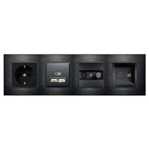 Alg304-71 Asfir Alüminyum Onyx Dörtlü Çerçeve (mekanizma Hariç)