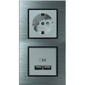 Alg212-71 Asfir Alüminyum Gümüş Dikey İkili Çerçeve (mekanizma Hariç)