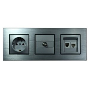 Alg203-71 Asfir Alüminyum Gümüş Üçlü Çerçeve (mekanizma Hariç)