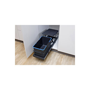 Teleskopik Raylı Çöp Kovası 16 Litre Antrasit