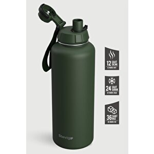 1 Hand Leak-proof Sızdırmaz Çelik Termos 1500 Ml Green St-252