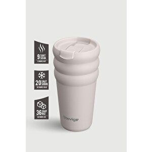 3 Bubble Two-cap Straw Tumbler Çelik Termos 600 Ml Crushed Rock St-244