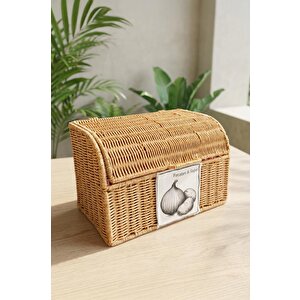 Dikdörtgen Rattan Hasır Patates Soğan Çift Bölmeli Sepet Düzenleyici organizer -9t09
