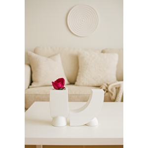 Beton Minimalist Vazo Mumluk 9.5 Cm 2 Li