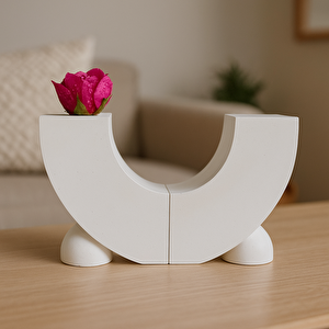 Beton Minimalist Vazo Mumluk 9.5 Cm 2 Li