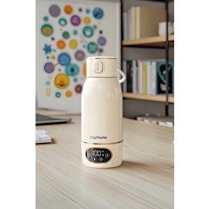 Digithome Go Smart Taşınabilir Mama Su Isıtıcı Ayarlanabilir Dereceli (35-100 C°) Süt Beyazı Çelik 500 Ml Dgt-102