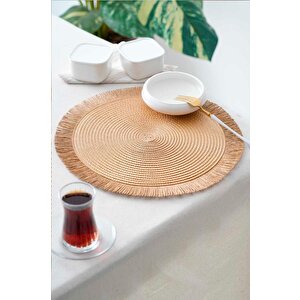 Acar 6’lı Amerikan Servisi Supla Yuvarlak Kahverengi 38 Cm – Acr-286/20