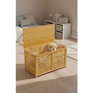 Bambu Oyuncak Sandığı Oyun Odası Düzenleyici Oyuncak Dolabı Saklama Sandık Db-0032
