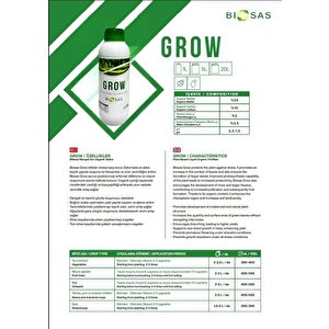 Grow 1 Lt Bitkisel Menşeli Sıvı Organik Gübre