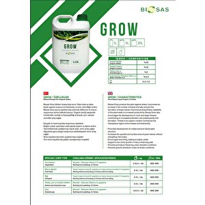 Grow 5 Lt Bitkisel Menşeli Sıvı Organik Gübre