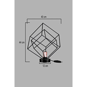 Küp Masa Lambası Siyah Modern Dekoratif Masa Lambası Salon Oturma Odası Cafe Hole Mutfak Yatak Odası