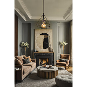 Elmas Siyah Avize Modern Dekoratif Sarkıt Salon Oturma Odası Cafe Hole Mutfak Yatak Odası