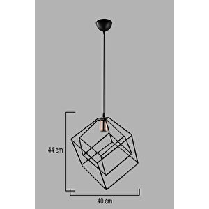 Küp Siyah Avize Tekli Modern Dekoratif Sarkıt Salon Oturma Odası Cafe Hole Mutfak Yatak Odası