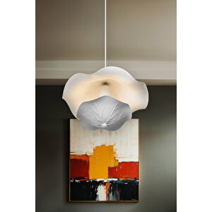 Zakkum Beyaz Avize Tekli Modern Dekoratif Sarkıt Salon Oturma Odası Cafe Hole Mutfak Yatak Odası