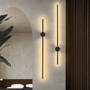 Ledli Cubuk Aplik Siyah Renk 70 Cm Duvar Apliği ( Elektrikli )