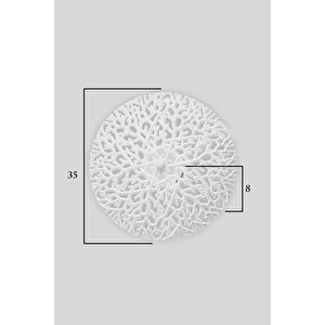 Bergama Beyaz Aplik Modern Dekoratif Ledli Duvar Apliği